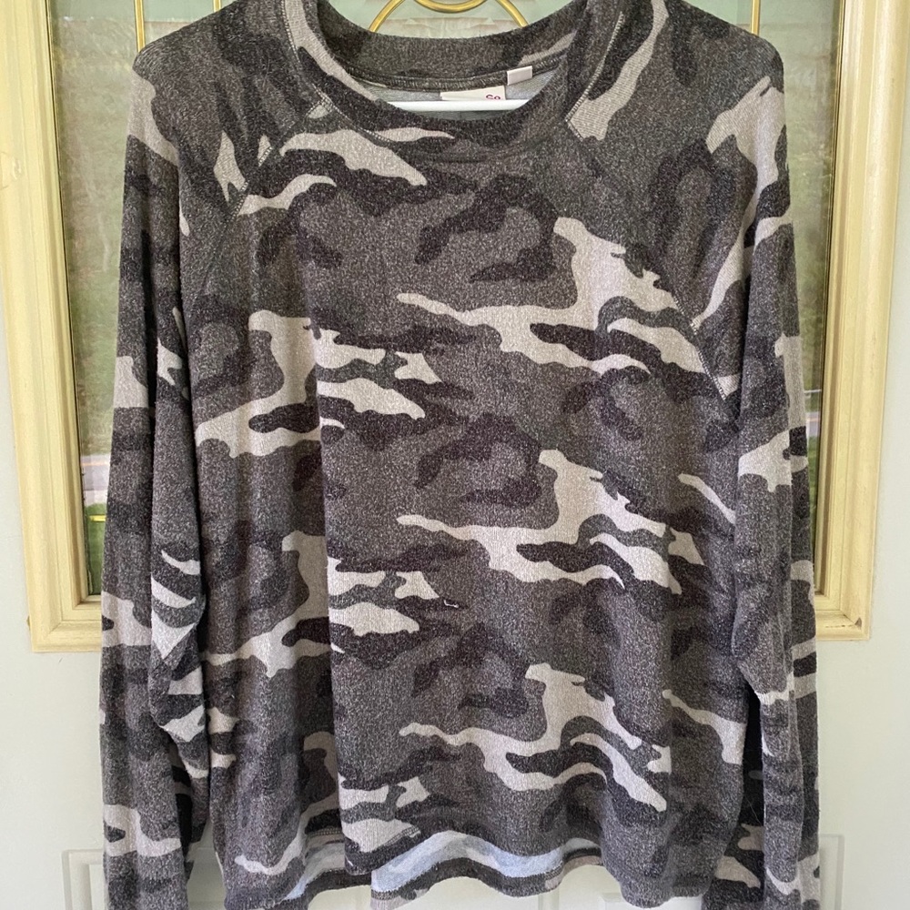 Camo Long Sleeve Top